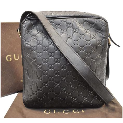 black gucci messenger bag with black strap|Gucci guccissima leather Messenger bag.